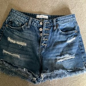 Kancan distressed denim shorts